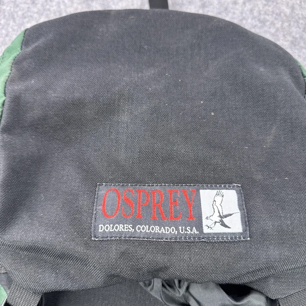 Vintage Osprey Vector Kestrel Hiking Backpack Large L Made in USA Black Green